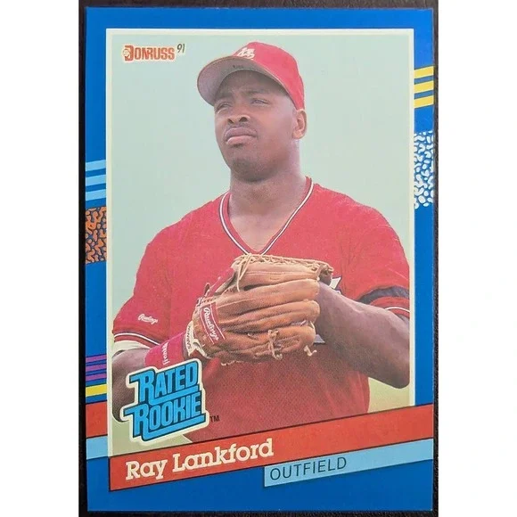 1991 Donruss Ray Lankford Cardinals Rated Rookie Error No. After Inc