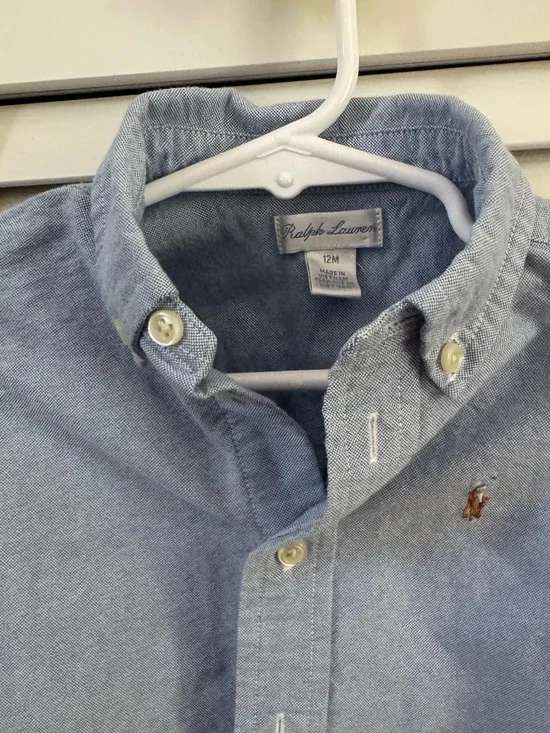 Set of 2 Ralph Lauren Light Blue Button-Down Oxford Shirt 12 month