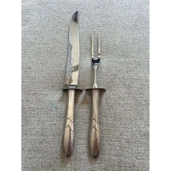 Community Stainless Oneida Debonair Carving Set Vintage Knife and Fork 2 Piece