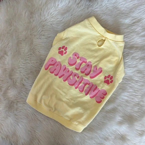 Old Navy Yellow Dog Shirt with Pink Print