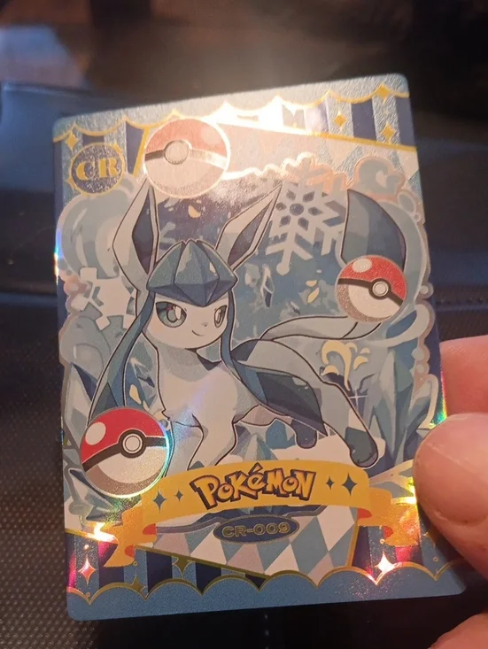 Pokemon Blue White Holographic Glaceon Trading Card