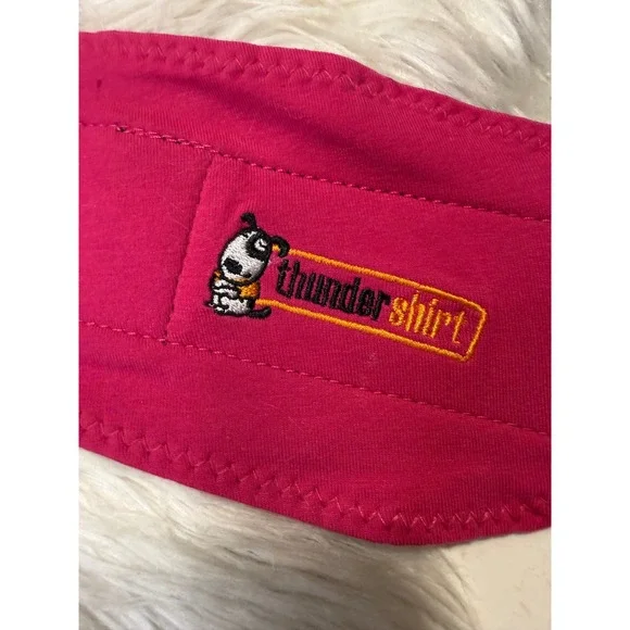 ThunderShirt Dog Anxiety Vest Pink White Striped Calming Wrap Jacket Medium