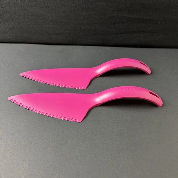 Tupperware Cake Pie Cutter Pink Server Knife Slicer Spatula Vintage Style S
