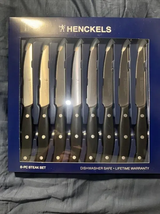 J A Henckels 8 Piece Steak Knife Set Knives Stainless Steel Serrated Lifetime
