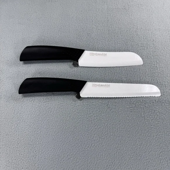 KitchenAid (2) Black Handle Ceramic Knife. Cabin, Kitchen, Restaurant