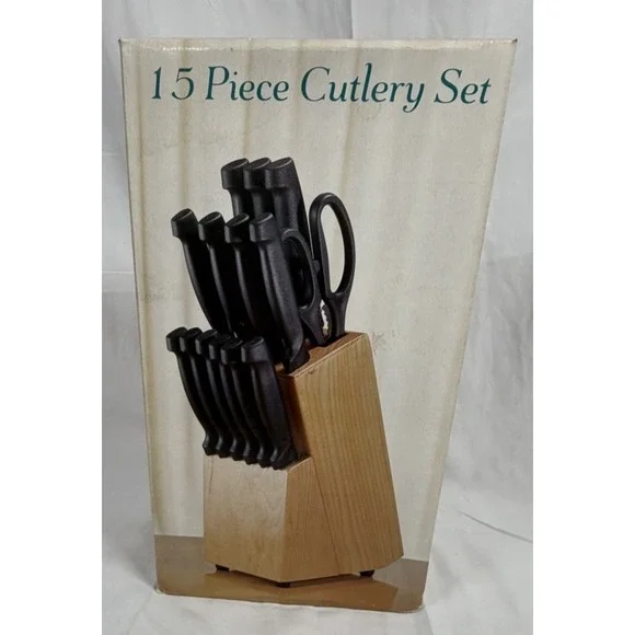 15 Piece  Knife Cutlery Block Set + Shears