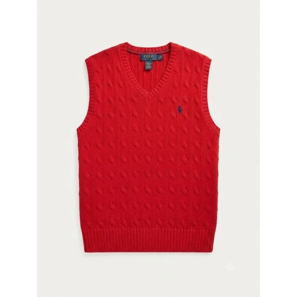 Boys Ralph Lauren Red Vest 8 Preppy School Cotton Classic Dressy