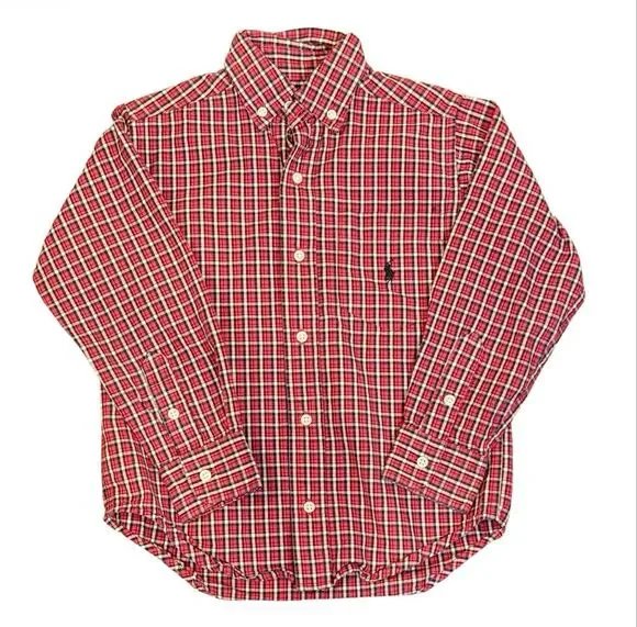 Ralph Lauren Plaid Button Down Shirt Sz. 4 Preppy Iconic Pony