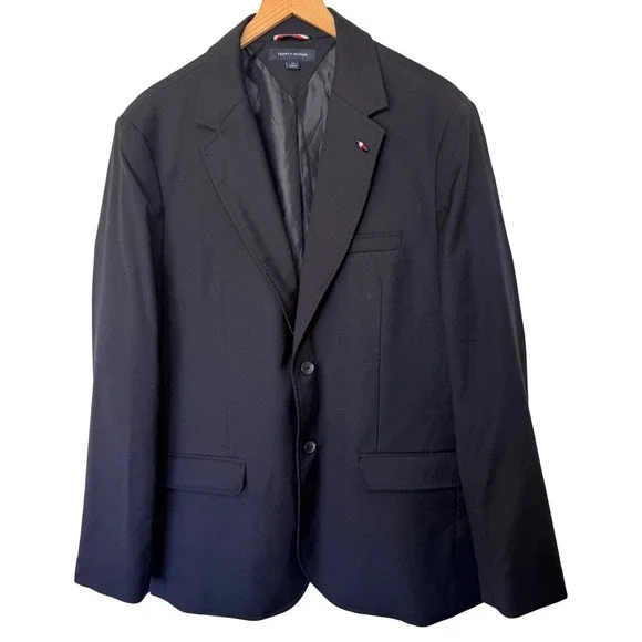 Tommy Hilfiger Blazer Mens 44 Navy Blue Office Sport Coat Preppy‎ Ivy League