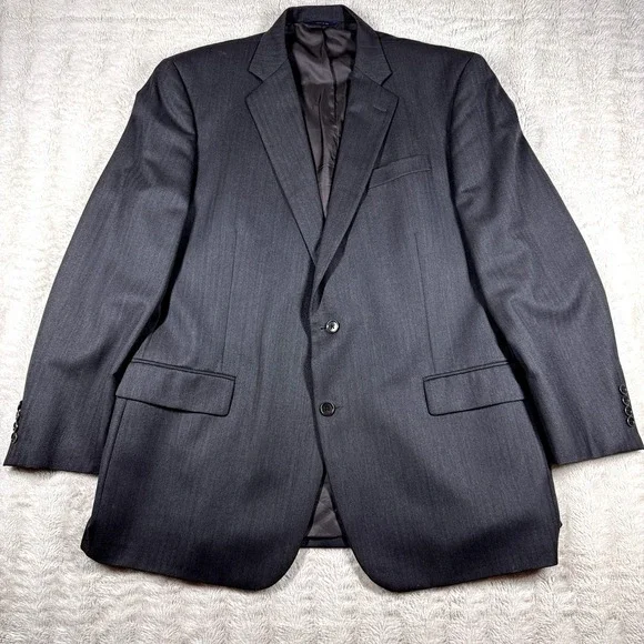 Brooks Brothers 1818 Madison 48L 43W Black Wool Two‎ Button Sport Coat USA