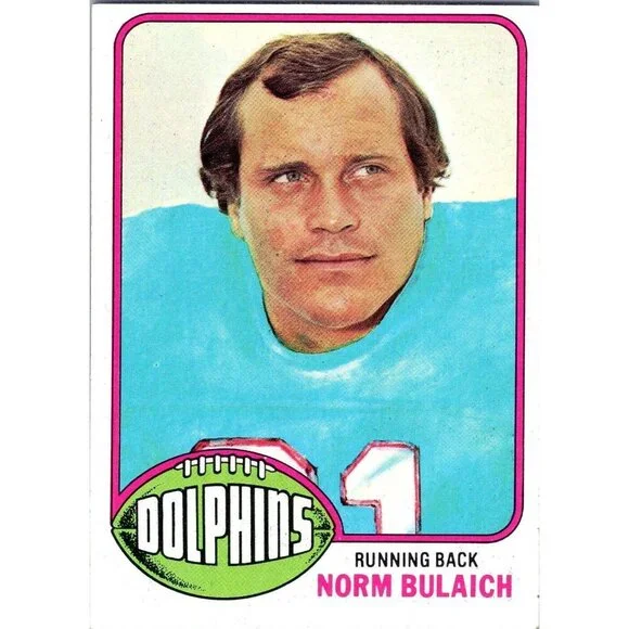 1976 Topps Norm Bulaich #413 Miami Dolphins Vintage Football Card