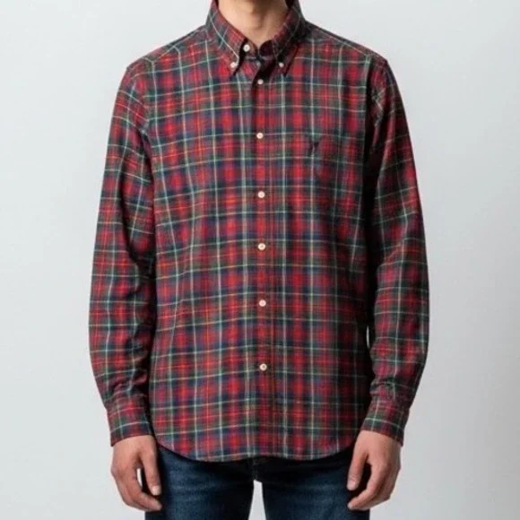 Ralph Lauren Kids Plaid Button Down Shirt‎ Long Sleeve XL 18-20 preppy academic