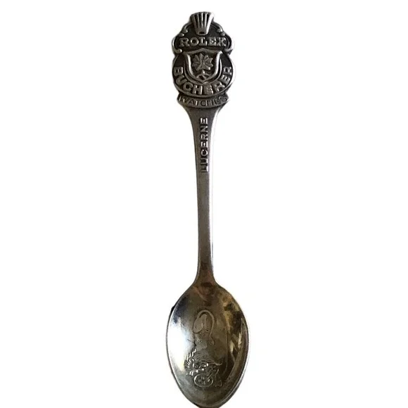 vtg OEM Rolex Bucherer of Switzerland Lucerne Silver-Plated Souvenir Spoon 4.25