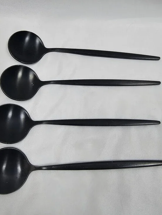 Cutipol Moon Flatware Black Matte Spoons
