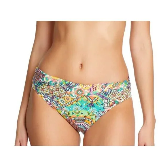 BLEU/Rod BEATTIE Women's‎ 12 Hipster Swim Bottom Blue Orange Multi Print NWT