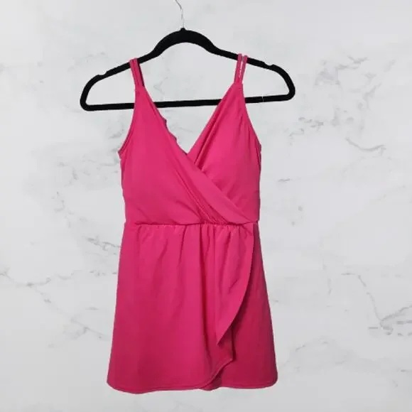 Lands' End tulip wrap one-piece swim dress Size XS (2-4)