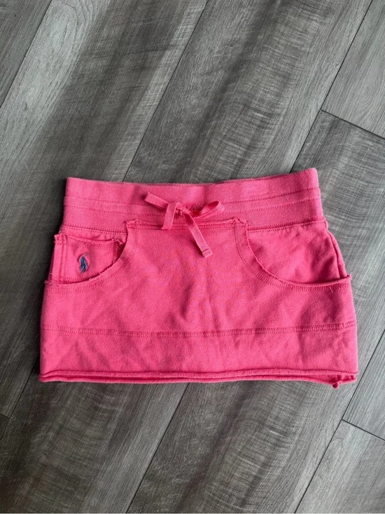Y2K Girls Ralph Lauren Pink Mini Skirt with Built in Shorts Size Youth Small