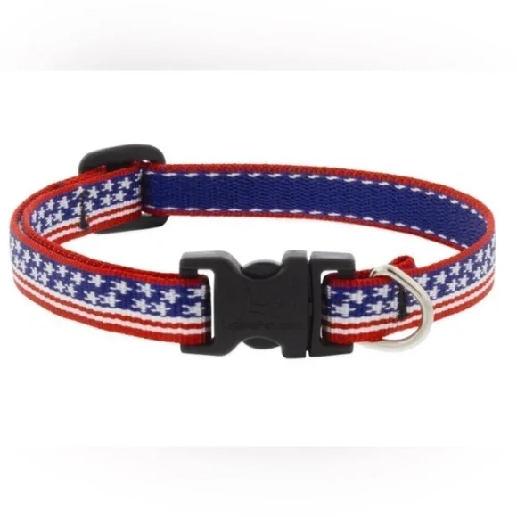 Lupine Pet Dog Collar Stars and Stripes  -  3/4 Inch width‎ NWOT