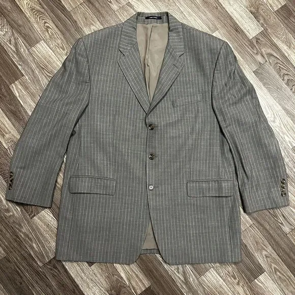 Vintage RRL Double Ralph Lauren Seersucker Blazer Sport Jacket; Mens 44R; Gray
