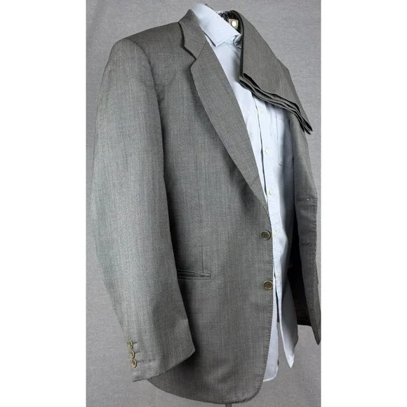 Canali Milano Mens Gray‎ Wool 2 Piece Suit Cerruti Fabric 34x29 Made in Italy