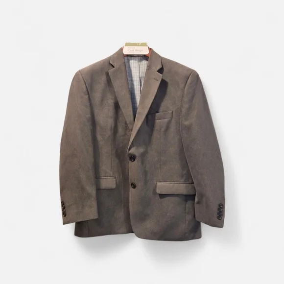 Lauren Ralph Lauren Men's 42S Gray Blazer Sport Coat Checked Blue & Gray Lining