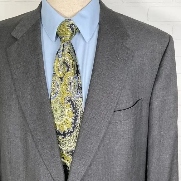 Daniel Cremieux Blazer Men 46L Gray Plaid Loro Piana Classic Wool Jacket Italy‎