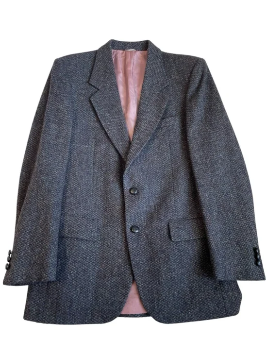 Harris Tweed Blazer Mens Size 38R Blue Slim Fit Sport Jacket