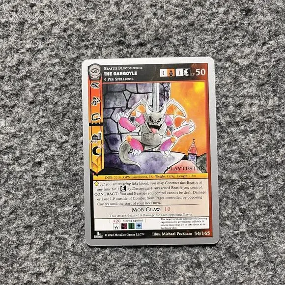 Metazoo Playtester The Gargoyle Seance 1st Edition Silver Border Non Holo
