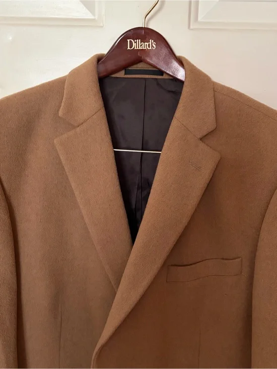 VTG Holbrook World Traveler 100% Camel Hair Blazer Sport Coat Jacket 46R Tan