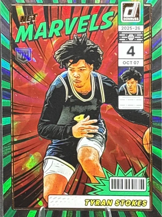 Panini Marvels Tyran Stokes Rookie Trading Card - Green Laser Rizm