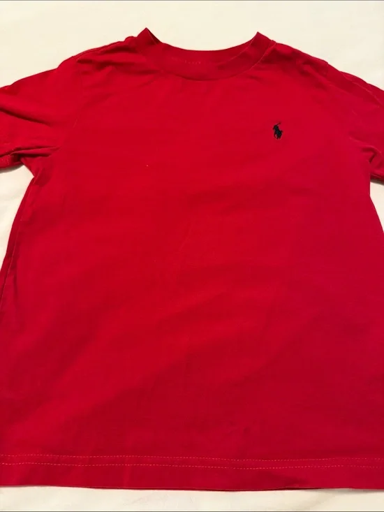 Ralph Lauren Bright Red Short Sleeve Tee with Navy Pony