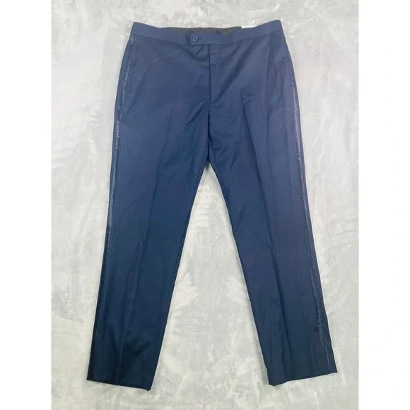 Lauren Ralph Lauren Tuxedo Pants Mens 40x32 Navy New Classic Fit Satin Stripe