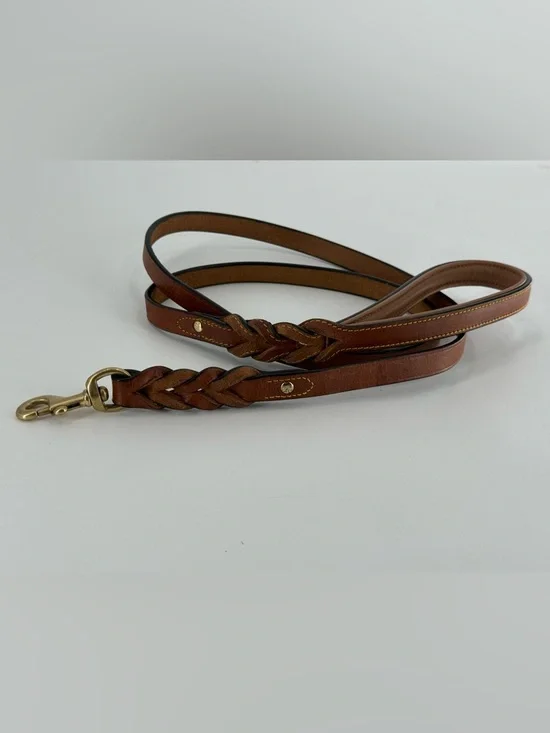 Soft‎ Touch Leather & Brass Dog Leash 6ft.