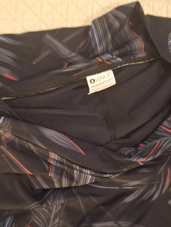 Dona Jo Black Active Skort with leaf Print