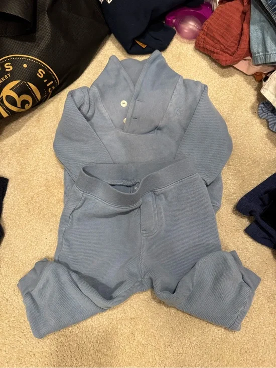 Ralph Lauren Light Blue Cotton Knit Kids Matching Set