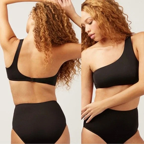 andie swim wyndwood bikini top in black, women size x-large xl
