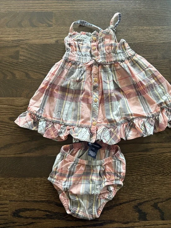 Ralph Lauren Peach  Baby Dress with Bloomers