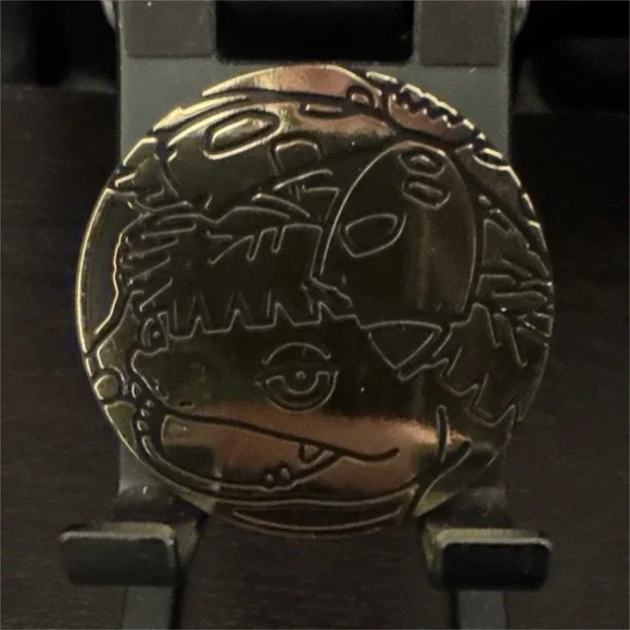 Pokémon TCG Kyogre Groudon Embossed Plastic Flip Coin Gold/Black 1.5in