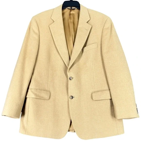 Brooks Brothers Camel Hair Blazer Mens 43 Two‎ Button Sport Coat Business Poland
