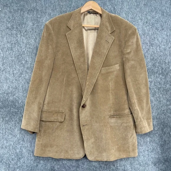 Brooks Brothers Corduroy Blazer Mens 44R Sport Coat Two Button Made in USA
