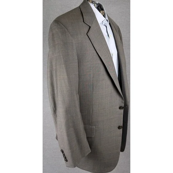 H Freeman & Son Mens 40L Blazer Grey Brown Glen Plaid Sport Coat Siegel's USA‎