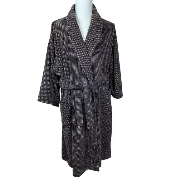 Nautica Men's Sleepwear Cotton Robe One Size Shawl Collar Belted Turkey Bathrobe