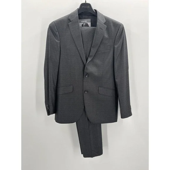 Kenneth Cole Reaction Mens‎ Slim Fit Techni-Cole Flex Suit Gun Metal 38R 30W 32L