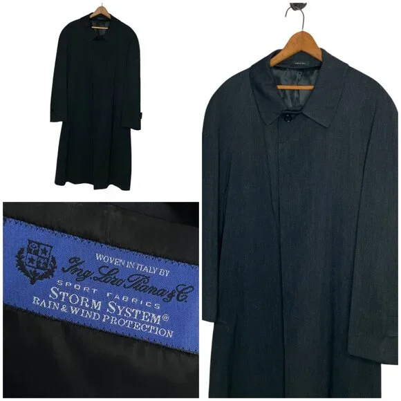 Tom James X Loro Piana 42 S Gray Storm System Rain Wind‎ Over Coat Jacket