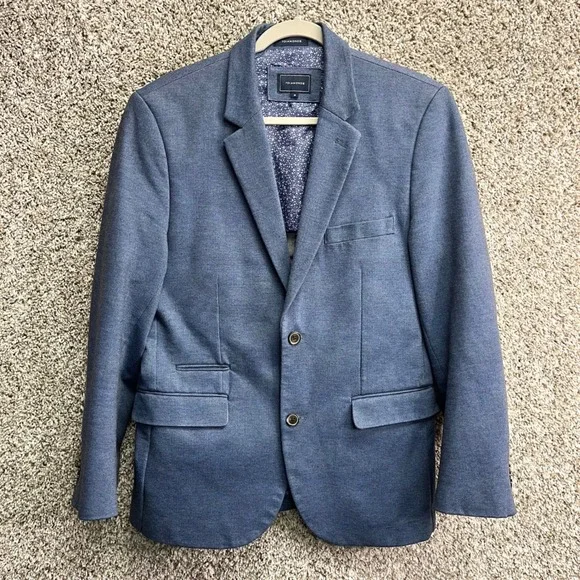 7 Diamonds Blazer Men's Medium Newport Blue 2-Button Stretch Suit Jacket