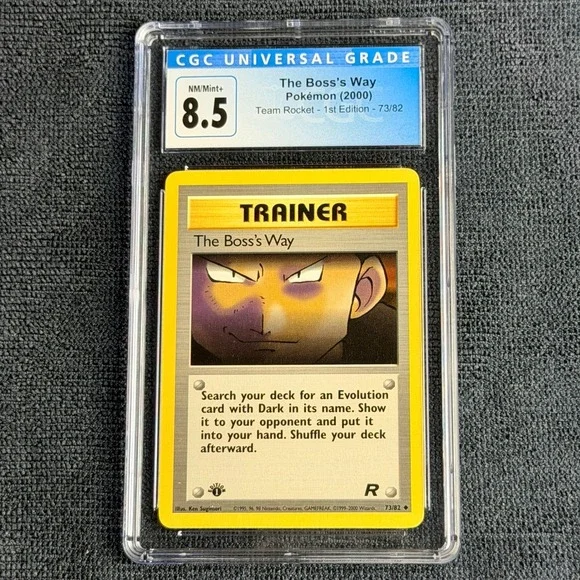 Pokemon The Boss's Way 73/82 1st Ed. CGC 8.5 NM/M+ TCG 2000 Team Rocket WotC
