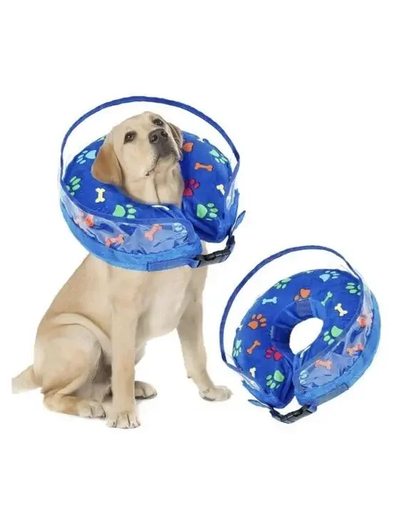 Inflatable Dog Cone Large Post-Surgery Collar Stops Licking & Biting New