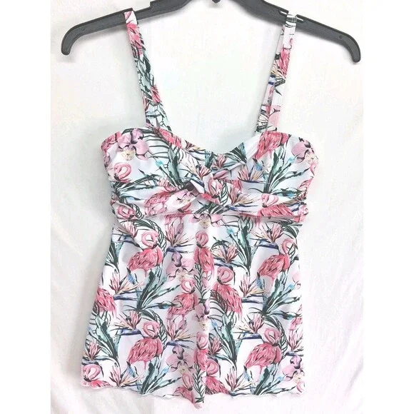 Flamingo Orchid Tankini Top Athleisure Swim Women Med