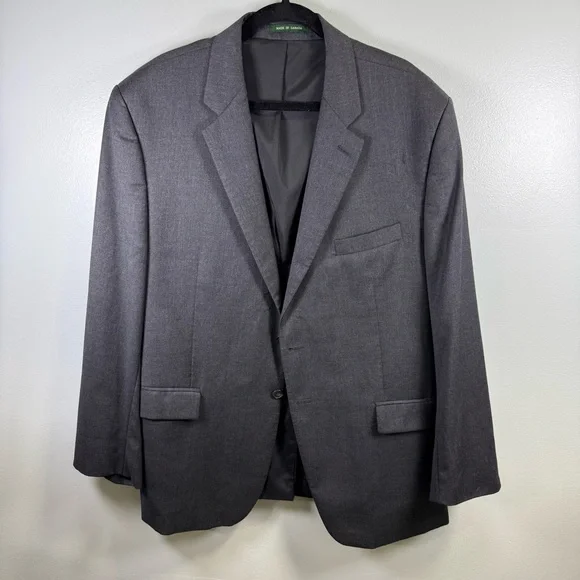 Lauren Ralph Lauren Mens 48R Charcoal Gray 100% Wool Blazer Jacket‎ L518155B