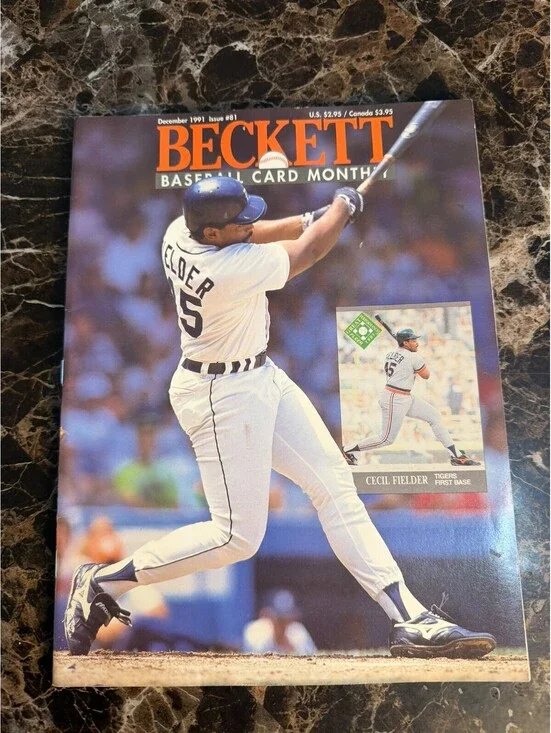 Beckett Baseball Card Monthly December 1991 Issue #81 Cecil Fielder Detroit Tige